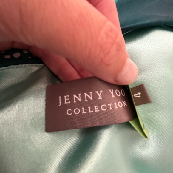 Jenny Yoo One Shoulder Teal Semi-Formal Dress, size 4 - Picture 2 of 4